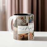 Bester Pop Pop je Elegantes Script 8 FotoCollage Zweifarbige Tasse<br><div class="desc">Schicken Sie Ihrem Pop-Pop ein wunderschönes personalisiertes Geschenk, das er schätzen wird. Spezielle personalisierte Kollektion von Fotos für Familien, um Ihre speziellen Fotos und Erinnerungen anzuzeigen. Unser Design zeichnet sich durch ein einfaches 8-Foto-Collage Grid-Design mit "Best Pop Pop Ever" aus, das in einem schönen handgeschriebenen schwarzen Skriptstil und Serif-Text-Pairing entworfen...</div>