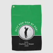 Bester Pop Pop nach Par Golfer Männlich Schwarz Gr Golfhandtuch (Vorderseite)