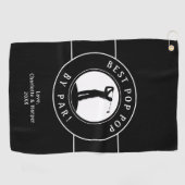 Bester Pop Pop Par Elegante Sportarten Schwarz & W Golfhandtuch (Horizontal)