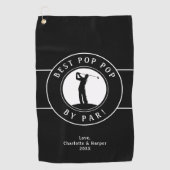 Bester Pop Pop Par Elegante Sportarten Schwarz & W Golfhandtuch (Vorderseite)