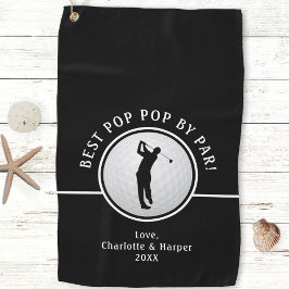 Bester Pop Pop Par Golfer Schwarzer & Weißer Spaß Golfhandtuch