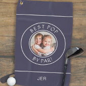 Bester Pop von Par Golfer Modernes Foto Geschenk N Golfhandtuch