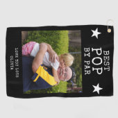 Bester Pop von Par Personalisiert Grandpa Foto Ges Golfhandtuch (Horizontal)