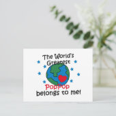 Bester PopPop gehört mir Postkarte (Stehend Vorderseite)