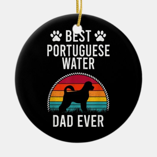 Bester portugiesischer VATER je Hund Lover Keramik Ornament (Vorne)