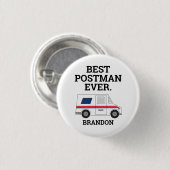 Bester Postman je Personal Mailman Wertschätzung Button (Vorne & Hinten)