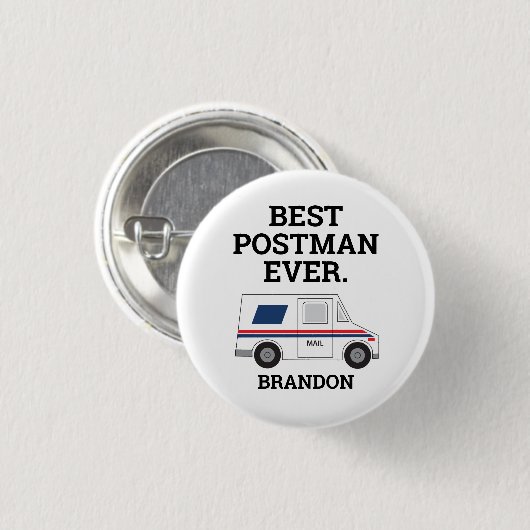 Bester Postman je Personal Mailman Wertschätzung Button (Vorne & Hinten)