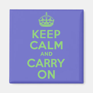 Bester Preis Keep Calm And Carry On Blau und Grün Magnet