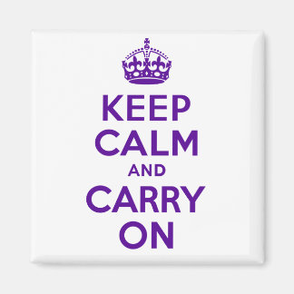 Bester Preis Keep Calm And Carry On Lila und Weiß Magnet