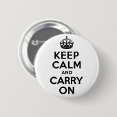 Bester Preis Keep Calm And Carry On Schwarz Button (Vorne & Hinten)