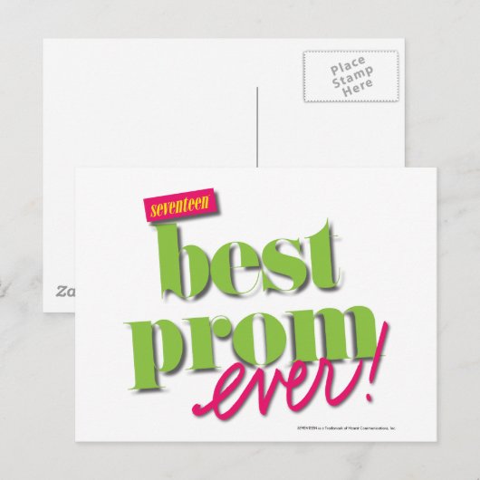 Bester Prom je - grün Postkarte (Vorne/Hinten)