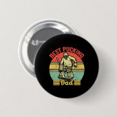 Bester puckender Papa Hockey Retro Vintage Eishock Button (Vorne & Hinten)