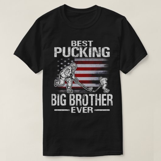 Bester Pucking BIG BROTHER je Hockey US Flag Faa T-Shirt (Design vorne)