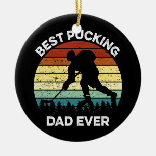 Bester Pucking-Vater je Funny Vatertag Hockey Keramik Ornament