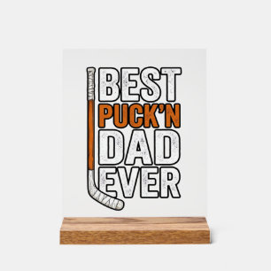 Bester Puck'n Dad Ever Hockey Vater Vector Design_ Acrylschild