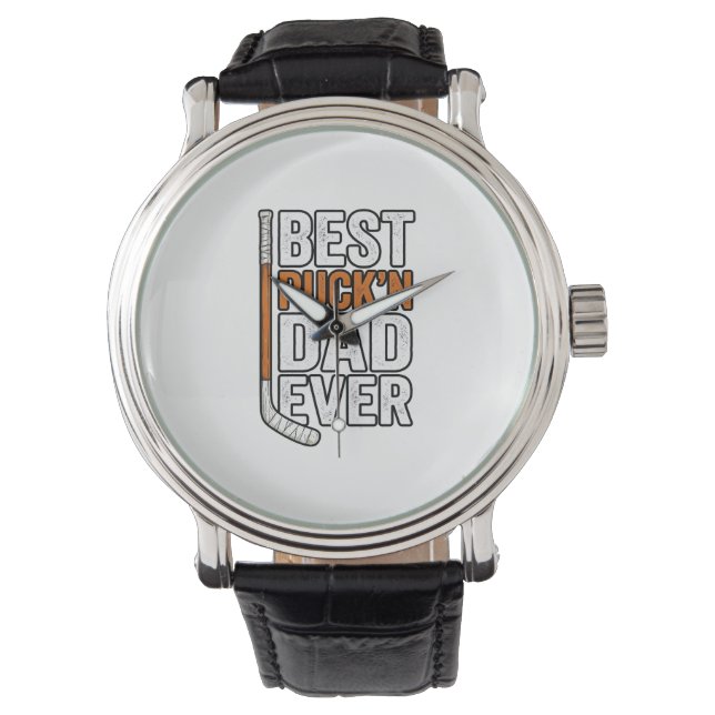 Bester Puck'n Dad Ever Hockey Vater Vector Design_ Armbanduhr (Vorderseite)