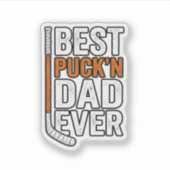 Bester Puck'n Dad Ever Hockey Vater Vector Design_ Aufkleber (Vorderseite)