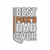 Bester Puck'n Dad Ever Hockey Vater Vector Design_ Aufkleber (Vorderseite)