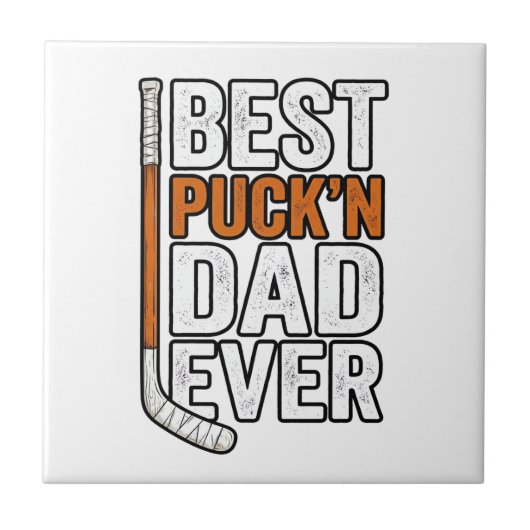 Bester Puck'n Dad Ever Hockey Vater Vector Design_ Fliese (Vorderseite)