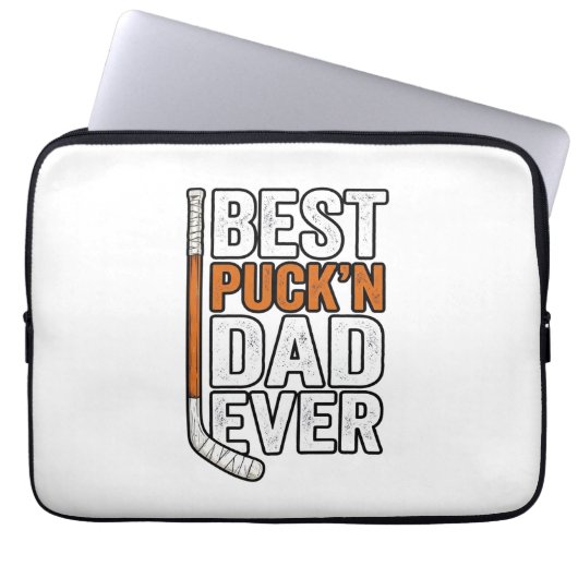 Bester Puck'n Dad Ever Hockey Vater Vector Design_ Laptopschutzhülle (Vorderseite)