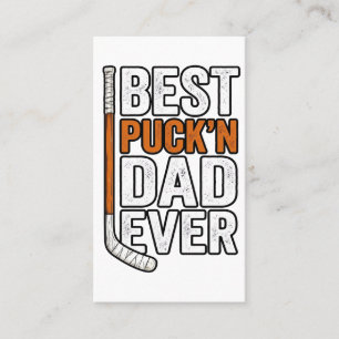 Bester Puck'n Dad Ever Hockey Vater Vector Design_ Visitenkarte