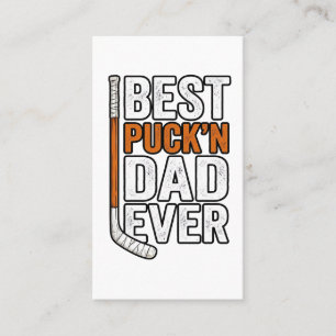 Bester Puck'n Dad Ever Hockey Vater Vector Design_ Visitenkarte