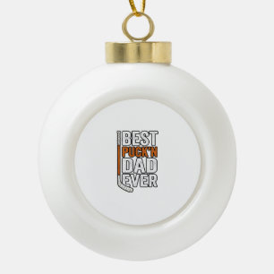 Bester Puck'n Dad Ever Hockey Vater Vektor Design_ Keramik Kugel-Ornament