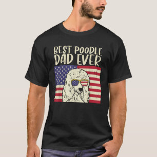 Bester Pudel-Vater überhaupt US-Flagge Vintage pat T-Shirt