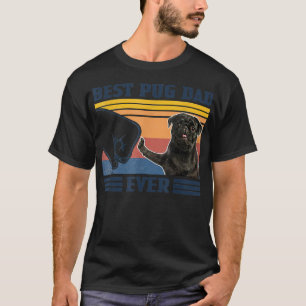 Bester Pug-Vater Aller Zeiten Schwarze Version Vi T-Shirt