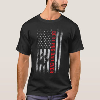 Bester Pug-Vater Aller Zeiten USA-Flagge Vintage V T-Shirt