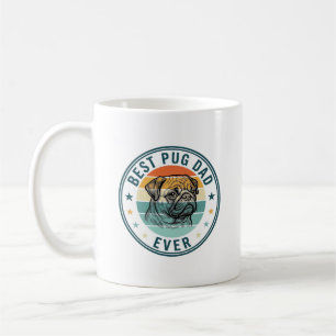 Bester Pug-Vater Aller Zeiten Vintage Gravur Hund Kaffeetasse