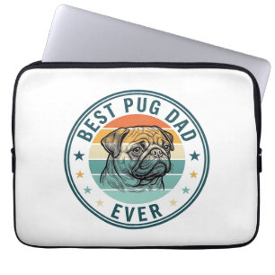 Bester Pug-Vater Aller Zeiten Vintage Gravur Hund Laptopschutzhülle