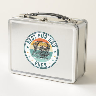 Bester Pug-Vater Aller Zeiten Vintage Gravur Hund  Metall Brotdose