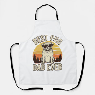 Bester Pug-Vater aller Zeiten Vintage-Pug-T-Shirt- Schürze