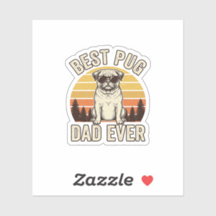 Bester Pug-Vater ever Vintage-Pug-T-Shirt-Design_1 Aufkleber