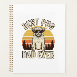 Bester Pug-Vater überhaupt Vintage-Pug-T-Shirt-Des Planer