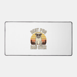 Bester Pug-Vater überhaupt Vintage-Pug-T-Shirt-Des Schreibtischunterlage