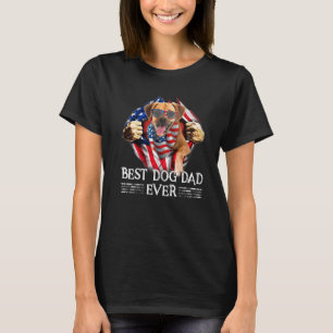 Bester Puggle Vater je amerikanische Flagge 4. Jul T-Shirt