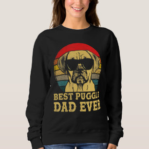 Bester Puggle Vater je Hund liebt Retro Vintag Sweatshirt
