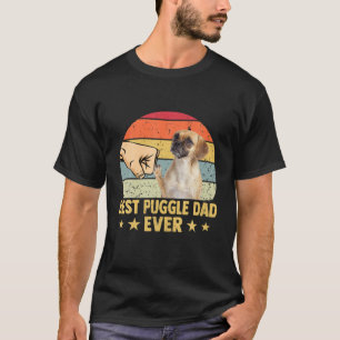 Bester Puggle Vater je Retro Vintager Vater Tag T-Shirt