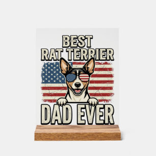 Bester Rat Terrier Dad Ever Patriotisches Hundeshi Acrylschild