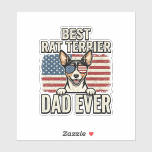 Bester Rat Terrier Dad Ever Patriotisches Hundeshi Aufkleber