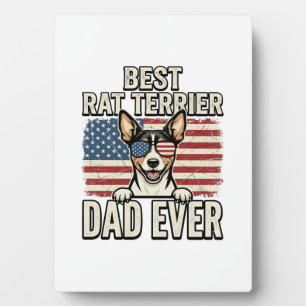 Bester Rat Terrier Dad Ever Patriotisches Hundeshi Fotoplatte