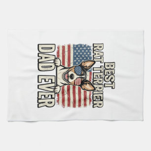 Bester Rat Terrier Dad Ever Patriotisches Hundeshi Geschirrtuch