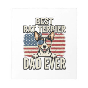 Bester Rat Terrier Dad Ever Patriotisches Hundeshi Notizblock