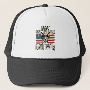 Bester Rat Terrier Dad Ever Patriotisches Hundeshi Truckerkappe