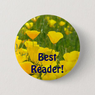 Bester Reader! Schaltfläche Orange Poppy Blume Rea Button