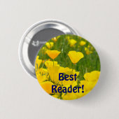 Bester Reader! Schaltfläche Orange Poppy Blume Rea Button (Vorne & Hinten)