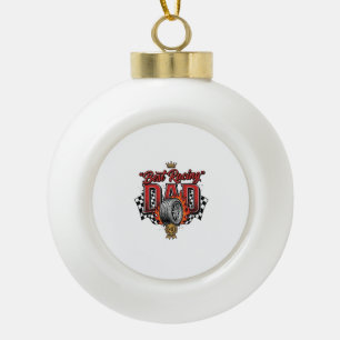 Bester Rennfahrer-Vater Vintage-Reifen Vatertag Keramik Kugel-Ornament