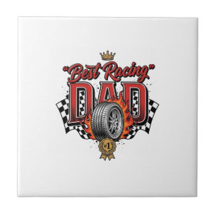 Bester Rennpapa Vintage-Reifen Vatertag Fliese